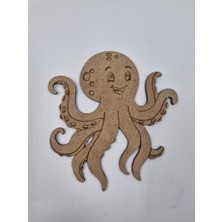 Sevimli Ahtapot Ahşap Boyama Seti, 15X14 Cm, Okul ve Sanat Etkinliği