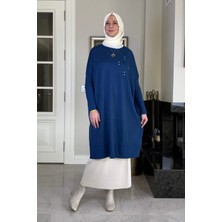 Rabia Şamlı Melda Triko Tunik Indigo