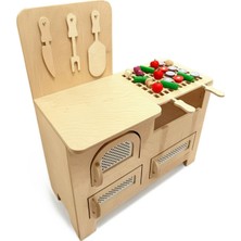 Doğal Ahşap Barbekü ve Mutfak Seti, Meyve Hediyesiyle Şıklık Katın