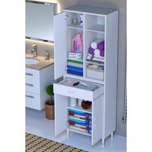 Eliusta Rivo 4 Raflı Banyo/mutfak Dolabı 55 cm Beyaz Renkli  Çok Amaçlı Dolap 55X173X32,5 cm Ebatlarında