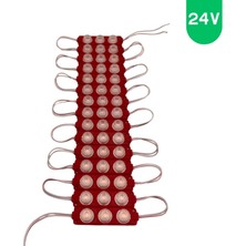 Powerr Led Aydınlatma 24 Volt 3 Watt 3 Lensli Kırmızı 3030 Smd LED Modül IP65 10 Adet Modül