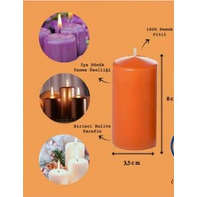 Iv Candles Homedecor 6'lı Turuncu Bar Mum