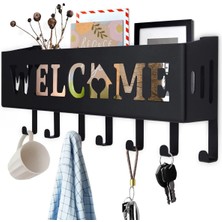 Şık Siyah Raflı Anahtarlık, Pratik ve Kullanışlı Tasarım