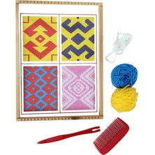 Eğitici Ahşap Halı Dokuma Tezgahı Seti, 5'li, Öğrenme ve Yaratıcılık Için