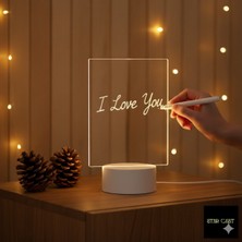 Feyza Design Renkli LED Yazı Tahtası ve Gece Lambası ile Dekoratif Not Panosu