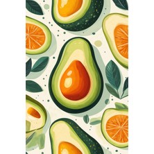 Avokado ve Narenciye Deseni Kanvas Tablo