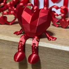 Hivhestin Yılbaşı Dekoru Özel Üretim: Hareketli Bacaklı Geometrik Kalp Figürü (3'lü Set)