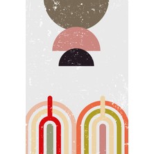 Soyut Yarım Daire ve Retro Yay Formları Kanvas Tablo