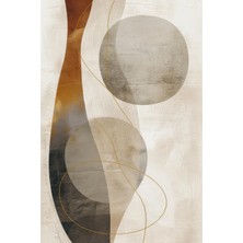 Bej ve Altın Tonlarda Modern Soyut Kanvas Tablo