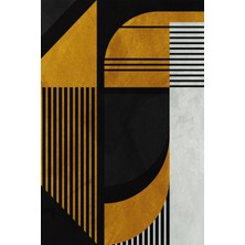 Altın Çizgiler Modern Geometrik Kanvas Tablo