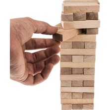 Denge Oyunu Ahşap 54 Parça Jenga Büyük Boy, Eğlence ve Beceri Geliştirici