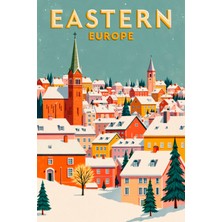 Doğu Avrupa Kış Şehirleri Kanvas Tablo