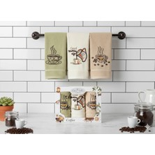 %100 Pamuklu Coffee Serisi 3’lü El Havlusu Seti 30X50 cm – Kutulu Özel Tasarım