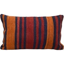Kilim Antik El Dokuma Dekoratif Lumbar Kilim Kırlent Yastık Kılıfı 1015 - Yeni - Çok Renkli
