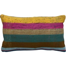 Kilim Antik El Dokuma Dekoratif Lumbar Kilim Kırlent Yastık Kılıfı 1025 - Yeni - Çok Renkli