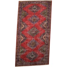 Kilim Antik El Dokuma Konya Sille Yolluk Yün Halı 0570 - Vintage - Çok Renkli