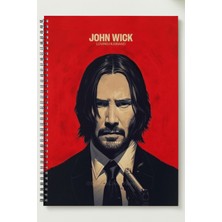 Black-One Jhon Wick A5 Metal Spiralli Çizgisiz Sert Kapak Jhon Wick defter