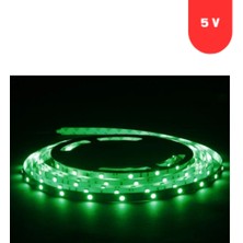Powerr Led Aydınlatma 5 Volt 2835 Smd Yeşil Iç Mekan 60 Ledli 5 Metre Şerit LED
