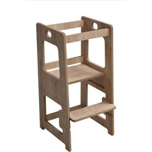Renkli Ahşap Çocuk Gelişim ve Öğrenme Kulesi 100 cm