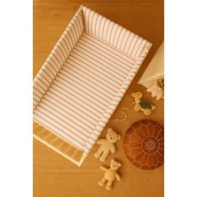 Bebek Beşik Yan Koruma Seti, Antrasit-Kırmızı Çizgili, Güvenli ve Şık