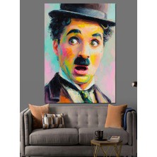 Tablomega Charlie Chaplin Pop Art Dekoratif Kanvas - Mdf Ahşap Tablo