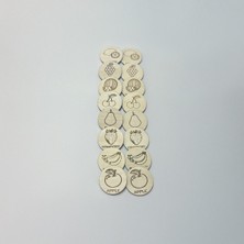 Eğlenceli Ahşap Meyve Zeka Kartları Eşleştirme Oyunu