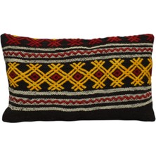 Kilim Antik El Dokuma Dekoratif Lumbar Kilim Kırlent Yastık Kılıfı 1034 - Yeni - Çok Renkli