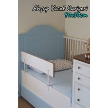 Ahşap Yatak Güvenlik Bariyeri 90X30, Sağlam ve Şık Tasarım