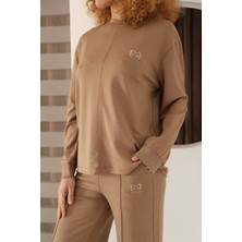 Ithal Modal Kumaş Nakış Detaylı Ikili Takım 4005