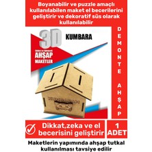 3D Görsel Zeka Geliştirici Boyanabilir Ahşap Puzzle Dekoratif Oyun