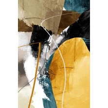 Sarı ve Siyah Tonlarda Modern Soyut Kanvas Tablo