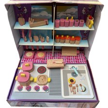 Şık Ahşap Ocaklı 35 Parça Mutfak Takımı, Modern ve Fonksiyonel Set