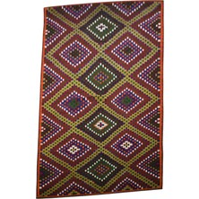 Kilim Antik El Dokuması Uşak Yörük Cecim Yün Kilim 0603 - Yeni - Çok Renkli