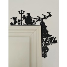 Szd Design Noel Baba Konseptli "merry Christmas" Kapı Köşe Süsü Dekor