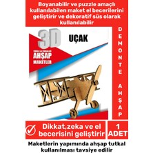 3D Görsel Zeka Geliştirici Boyanabilir Puzzle Dekoratif Ahşap Oyun