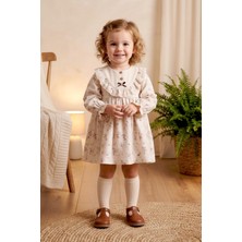 Babymod Fırfırlı Çiçekli 100% Pamuk Müslin Kız Bebek Elbise