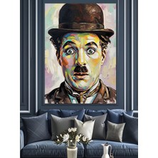 Karizma Tablo Charlie Chaplin Komik Portresi Dekoratif Kanvas - Mdf Ahşap Tablo