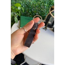 Gri Hakiki Deri Anahtarlık, Açılabilir Çıtçıt Tasarım