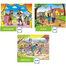 Ahşap Puzzle 3'lü Set, Milli Kahramanlar, Keloğlan, Nasrettin Hoca, Hacivat-Karagöz