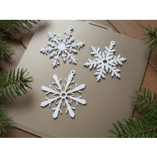 Szd Design 3'lü Set Işık Geçiren Kar Tanesi Yılbaşı Ağacı ve Pencere Süsü