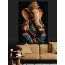 Karizma Tablo Fil Tanrı Ganesha Figürü Dekoratif Kanvas - Mdf Ahşap Tablo