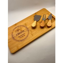 4 Parça Peynir Kesme Tahtası Seti, Şık ve Dayanıklı Sunum Ürünü