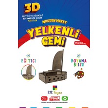 3D Boyanabilir Ahşap Yelkenli Gemi Maketi Çocuklar Için Eğitici Oyuncak