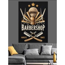 Artmeg Berber Dükkanı Tabela Vintage Dekoratif Kanvas - Mdf Ahşap Tablo