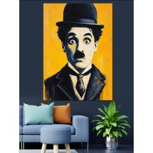 Tablomega Charlie Chaplin Pop Art Dekoratif Kanvas - Mdf Ahşap Tablo
