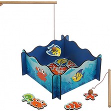 Renkli Ahşap Balık Tutma Oyunu 20 Parça, Eğlenceli ve Öğretici Set