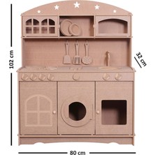 Ahşap Montessori Mutfak Seti, 3 Kapaklı Eğitici Oyuncak