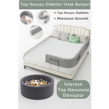 Çocuklar Için Çok Amaçlı 240 cm Top Havuzuna Dönüşebilen Yatak ve Güvenlik Bariyeri