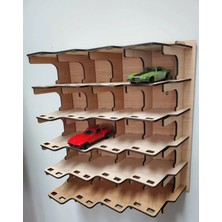 Ahşap Oyuncak Araba Koleksiyon Rafı, 24'lü Set, Şık ve Dayanıklı Tasarım