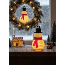 Parlima Yılbaşı Temalı Işıklı Kardan Adam Dekoratif LED Lamba Tealight Pilli Masa ve Pencere Süsü